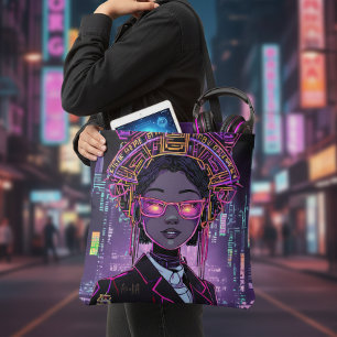 Personalized Neon Future Cyberpunk ID1028 Tote Bag