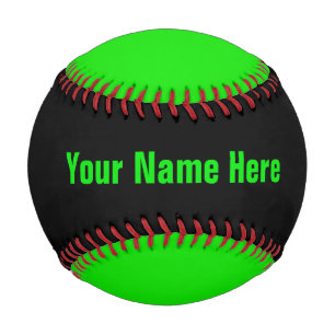 Personalized Neon Green and Black Baseball