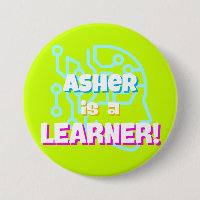 Personalized Neon Green Blue Learning Affirmation