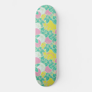 Personalized Neon Modern Bud & Flower Pattern Skateboard