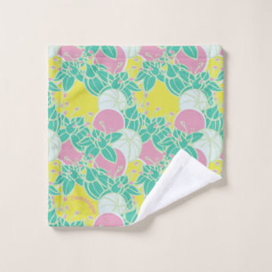 Personalized Neon Modern Bud & Flower Pattern Wash Cloth