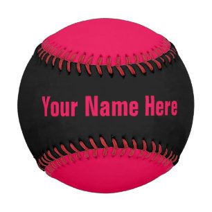Personalized Neon Pink and Black Baseball