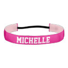 Personalized neon pink non slip headband for girls