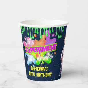 Personalized Neon Science STEM Experiment Party Paper Cups