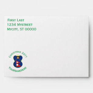 Personalized Nepali Angel Christmas Flag Envelope