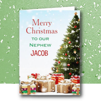 Personalized Nephew Merry Christmas Card