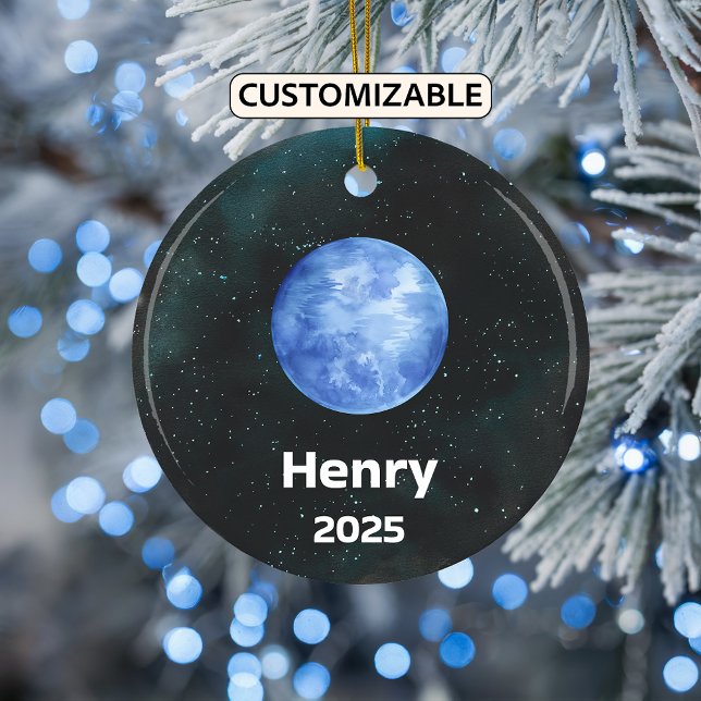 Personalized Neptune Ornament, Solar System Planet Ceramic Ornament (Creator Uploaded)