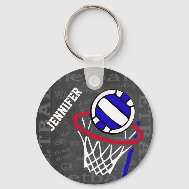 Personalized Netball Keyring (Front)