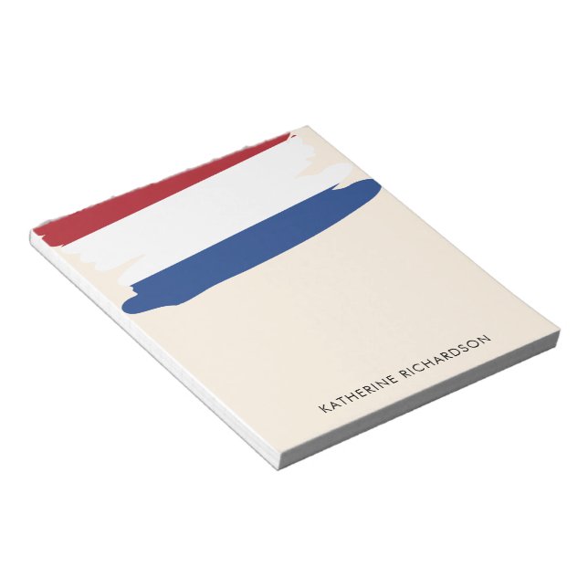 Personalized Netherlands Flag Patriotic Notepad (Angled)