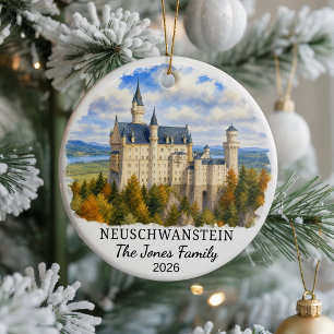 Personalized Neuschwanstein Castle Ceramic Ornamen Ornament