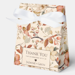 Personalized Neutral Beige Wildflower Baby Shower Favor Box