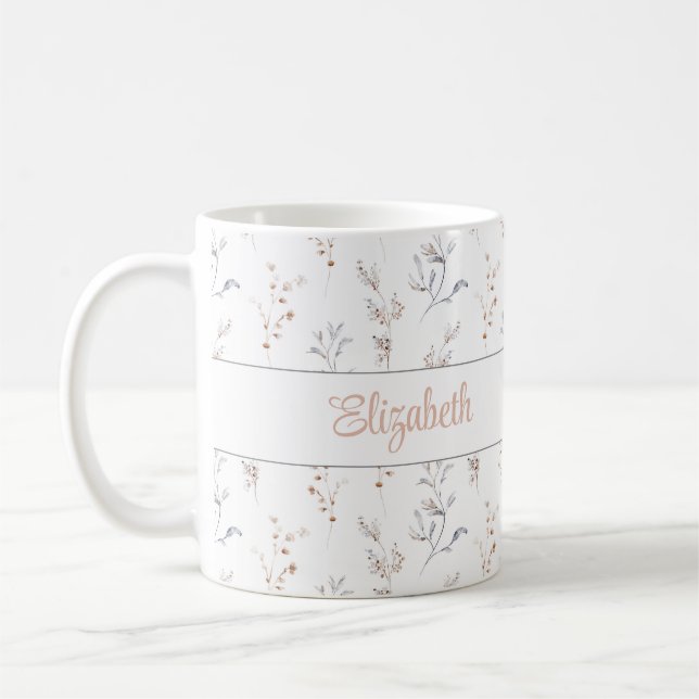 Personalized Neutral Botanical Name Mug (Left)