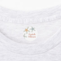 Personalized Neutral Floral Kid’s Clothing Label