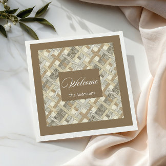 Personalized Neutral Napkins Elegant Table Accent