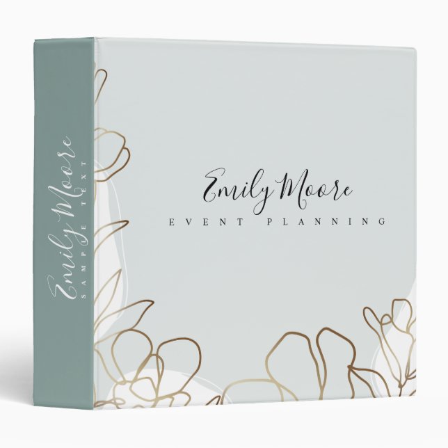 Personalized Neutral Nature Inspired 3 Ring Binder (Front/Spine)