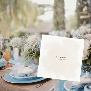 Personalized Neutral Simple Shower Cocktail Napkin