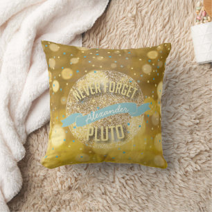 Personalized Never Forget Pluto Banner Throw Pillow