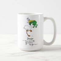 Personalized Never Give Up Frog Pelican