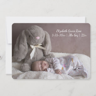 Personalized New Baby Announcement   Card