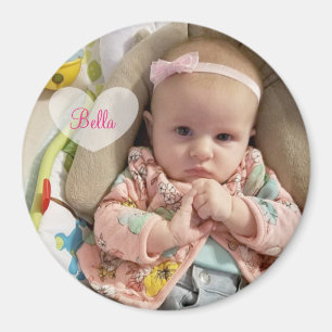Personalized New Baby Photo and Name Magnet