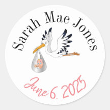Personalized new baby stickers