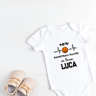 Personalized New Basketball Player in Town Baby Bodysuit