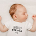 Personalized New Best Friend Dog Name Pet Lover<br><div class="desc">Introduce your little one’s new best friend with this personalized infant t-shirt! Featuring the phrase 'New Best Friend' alongside your pet's name, this adorable shirt is perfect for families with a beloved dog or other pets. Ideal for dog lovers and new parents, this custom pet-themed baby shirt makes for a...</div>