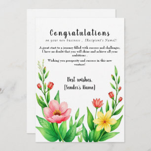 Personalized New Business Congratulations Card