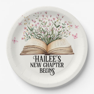 Personalized New Chapter Begins Book Baby Shower Paper Plate