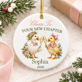 personalized new chapter divorce keepsake  ceramic ornament