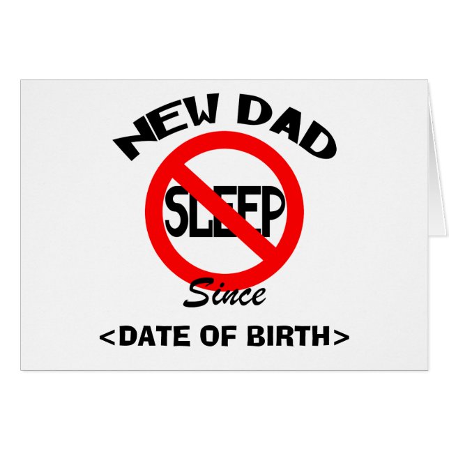 Personalized New Dad No Sleep Cards (Front Horizontal)