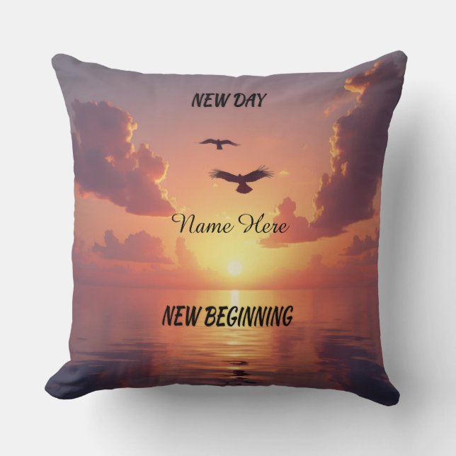 Personalized New Day Throw Pillow 20 x 20 (Front)