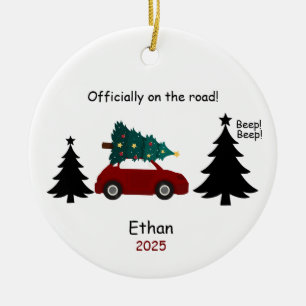 Personalized New Driver Ornament, Custom Licensed Ceramic Ornament