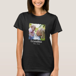 Personalized New Grandma Photo Est. Year T-Shirt