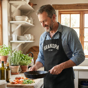 Personalized New Grandpa Est Date Father's Day Apron