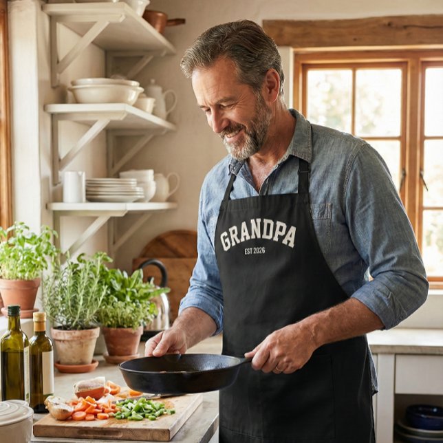 Personalized New Grandpa Est Date Father's Day Apron (Creator Uploaded)