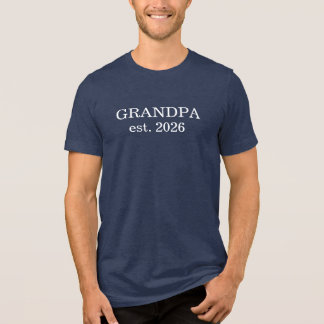 Personalized New Grandpa Est Date Father's Day Tri-Blend Shirt