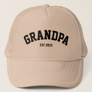 Personalized New Grandpa Est Date Father's Day Trucker Hat