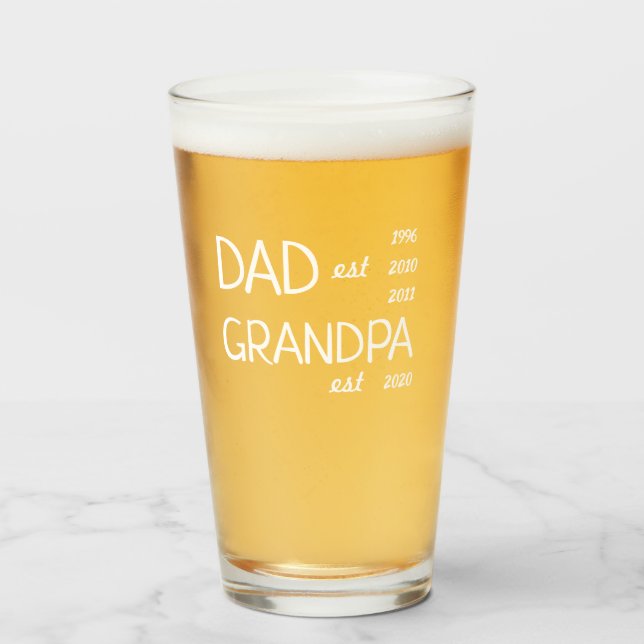 Personalized new grandpa glass (Front Filled)
