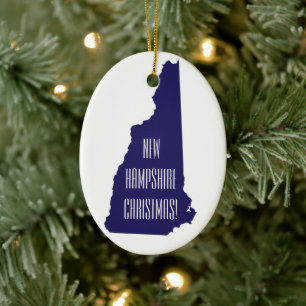 Personalized New Hampshire Christmas Ornament