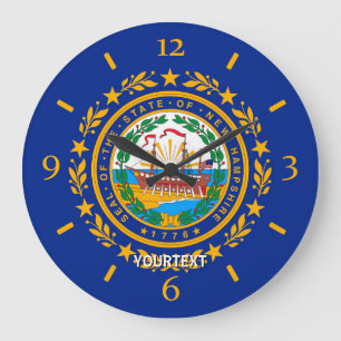 Personalized New Hampshire State Flag Design on a Large Clock