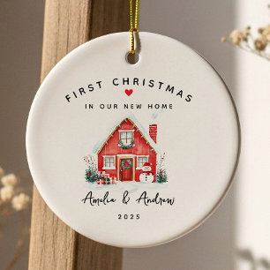 Personalized New Home Ceramic Ornament