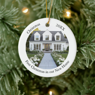 Personalized New Home Christmas Ceramic Ornament