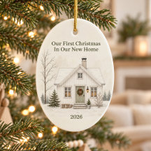 Personalized New Home Christmas Cottage 