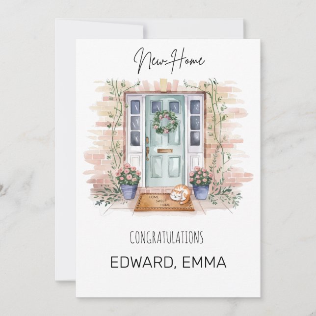 Personalized New Home Congratulations Card (Front)