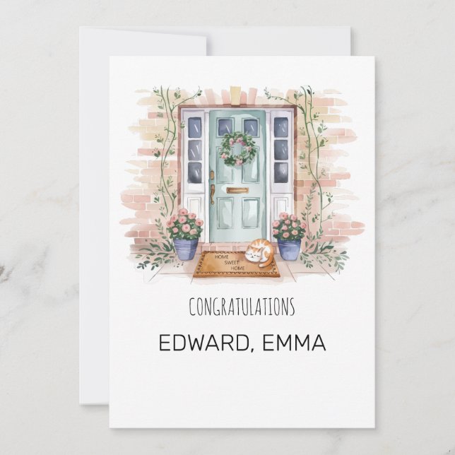 Personalized New Home Congratulations Card (Front)