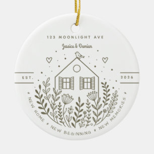 Personalized New Home First Home Keepsake Ceramic Ornament