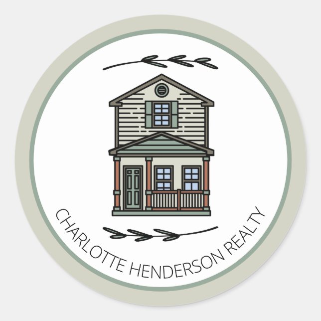 Personalized New Home House Classic Round Sticker (Front)
