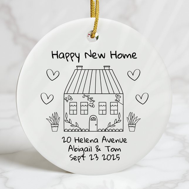 Personalized New Home Keepsake Moving House Ceramic Ornament (Creator Uploaded)
