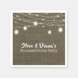 Personalized New Home Rustic Housewarming Party Napkin